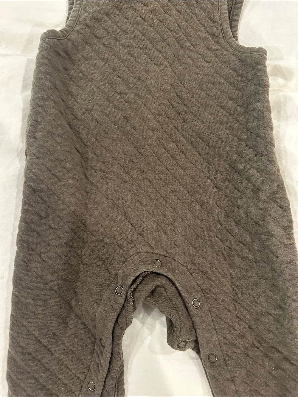 Pehr Quilted Baby Romper overall Olive brown Gray 6-12M
